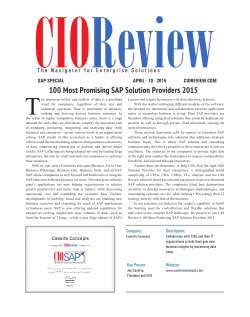 100 Most Promising SAP Solution Providers 2015