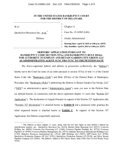 Case 15-10585-LSS Doc 123 Filed 03/25/15 Page 1 of 9