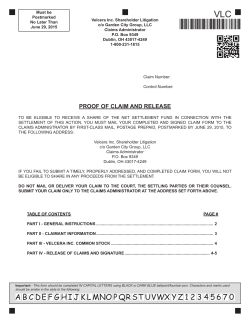 Proof of Claim and Release - The Garden City Group, Inc.