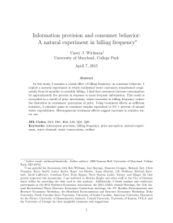 Information provision and consumer behavior: A