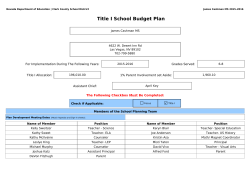 Title I School Budget Plan