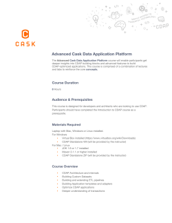 Advanced Cask Data Application Platform