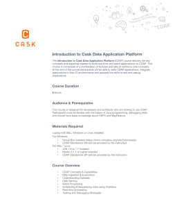 Introduction to Cask Data Application Platform