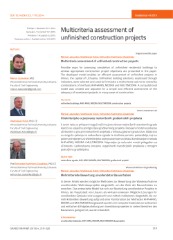 Multicriteria assessment of unfinished construction projects