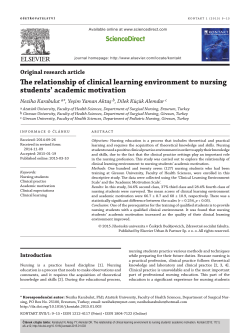 The relationship of clinical learning environment to nursing students