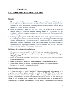 IKIGANIRO : URUGAMBA RWO GUHAGARIKA JENOSIDE