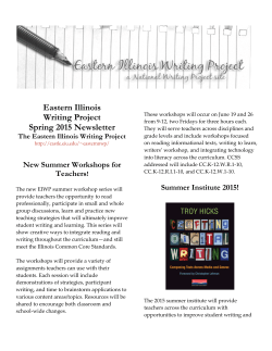 Eastern Illinois Writing Project Spring 2015 Newsletter