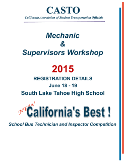Tahoe Mechanic Workshop and Registration