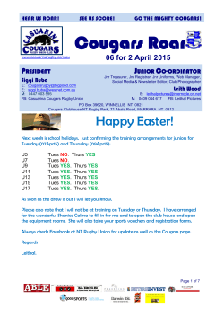 06 Cougars Newsletter 02Apr15