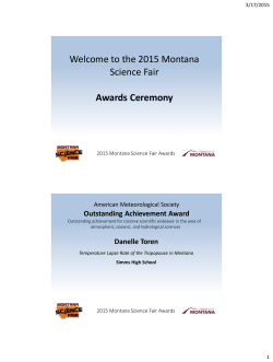 2015 Special Awards - College of Humanities and Sciences