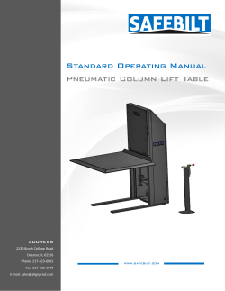 Standard Operating Manual Pneumatic Column Lift Table
