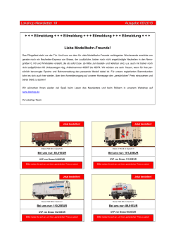 Lokshop-Newsletter 1 Ausgabe 1/2013