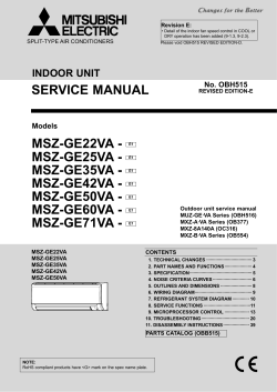 service manual msz-ge22va - e1 msz-ge25va - e1 msz