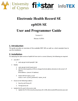 Electronic Health Record SE epSOS SE User - Fi