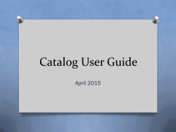 Catalog User Guide