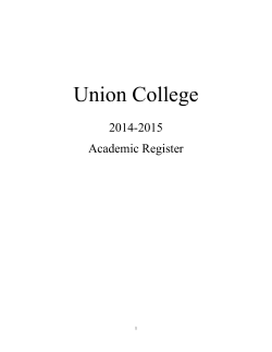 Union College 2014-2015 Academic Register (As of 4/17/15)