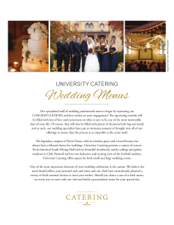 Wedding menu - Catering - University of Notre Dame
