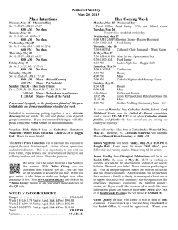 Pentecost Sunday May 24, 2015 Cathedral Parish Bulletin