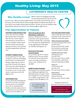 Healthy Living: May 2015 - Catherine`s Health Center