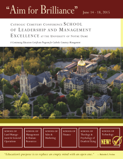Trifold for Notre Dame - Catholic Cemetery Conference