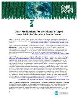 Daily Meditations for April - The Global Catholic Climate Movement