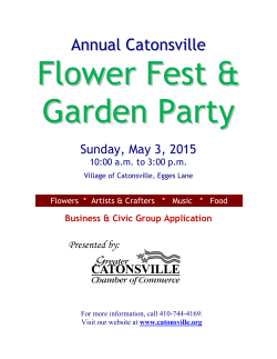 4th Annual Catonsville Flower Fest & Garden Party
