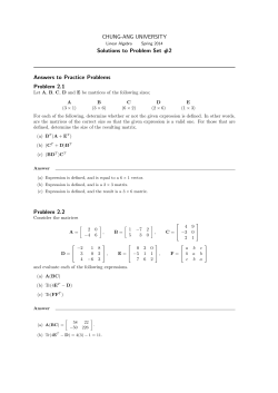 CHUNG-ANG UNIVERSITY Solutions to Problem Set #2 Answers to
