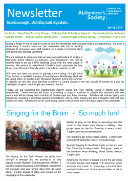Alzheimers Society Spring 2015 - Coast & Vale Community Action