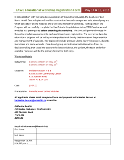 CAWC Educational Workshop Registration Form May 14 & 15, 2015