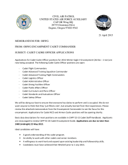 Cadet Officer Cadre Application 2015 ORWG Encampment