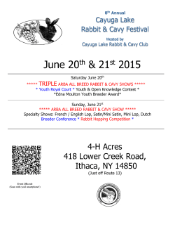 Show Catalog - Cayuga Lake Rabbit & Cavy Festival