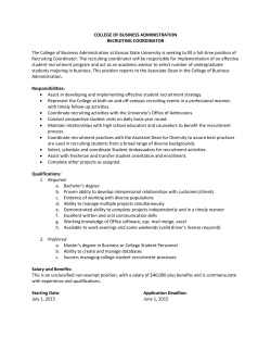 Recruiting Coordinator - College of Business Administration