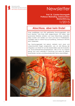 Newsletter 1/2015 - Professur fÃ¼r Marketing, insbesondere