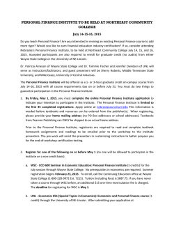 Personal Finance Institute Details - College of Business Administration