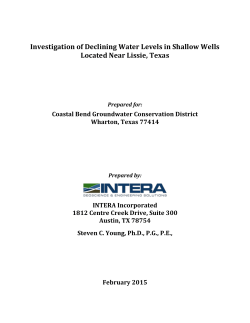 Investigation of Declining Water Levels in Shallow Wells Located