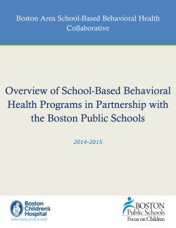 Overview of School-Based Behavioral Health