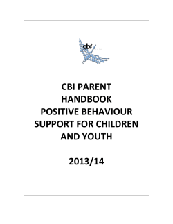 cbi parent handbook positive behaviour support