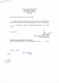 DEPUTATION TO NSG -- dated--28.04.2015