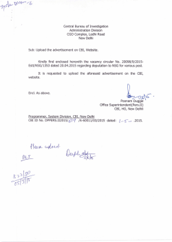 DEPUTATION TO NSG -- dated--28.04.2015