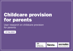 User research on Childcare to vision for parents