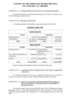 agenda of the ordinary board meeting on. 25-05