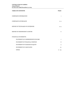 TABLE OF CONTENTS PAGE CORPORATE INFORMATION 1