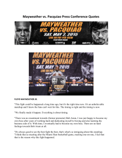 Mayweather vs. Pacquiao Press Conference Quotes