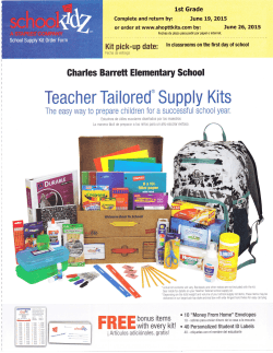 1st Grade School Supply Kit Order 2015-16