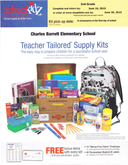 2nd Grade School Supply Kit Order 2015-16