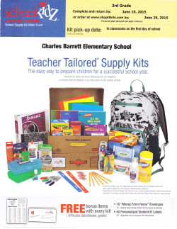 3rd Grade School Supply Kit Order 2015-16