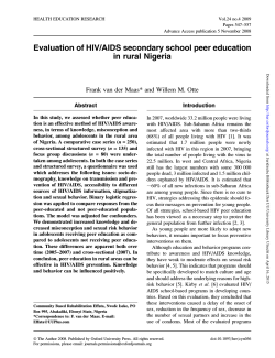 Evaluation of HIV/AIDS secondary school peer