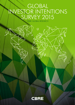 GLOBAL INVESTOR INTENTIONS SURVEY 2015