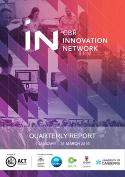 QUARTERLY REPORT - CBR Innovation Network