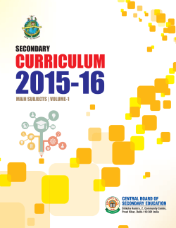 Secondary School Curriculum 2015-16: Main Subjects